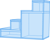 Partie haute meuble escalier quart tournant