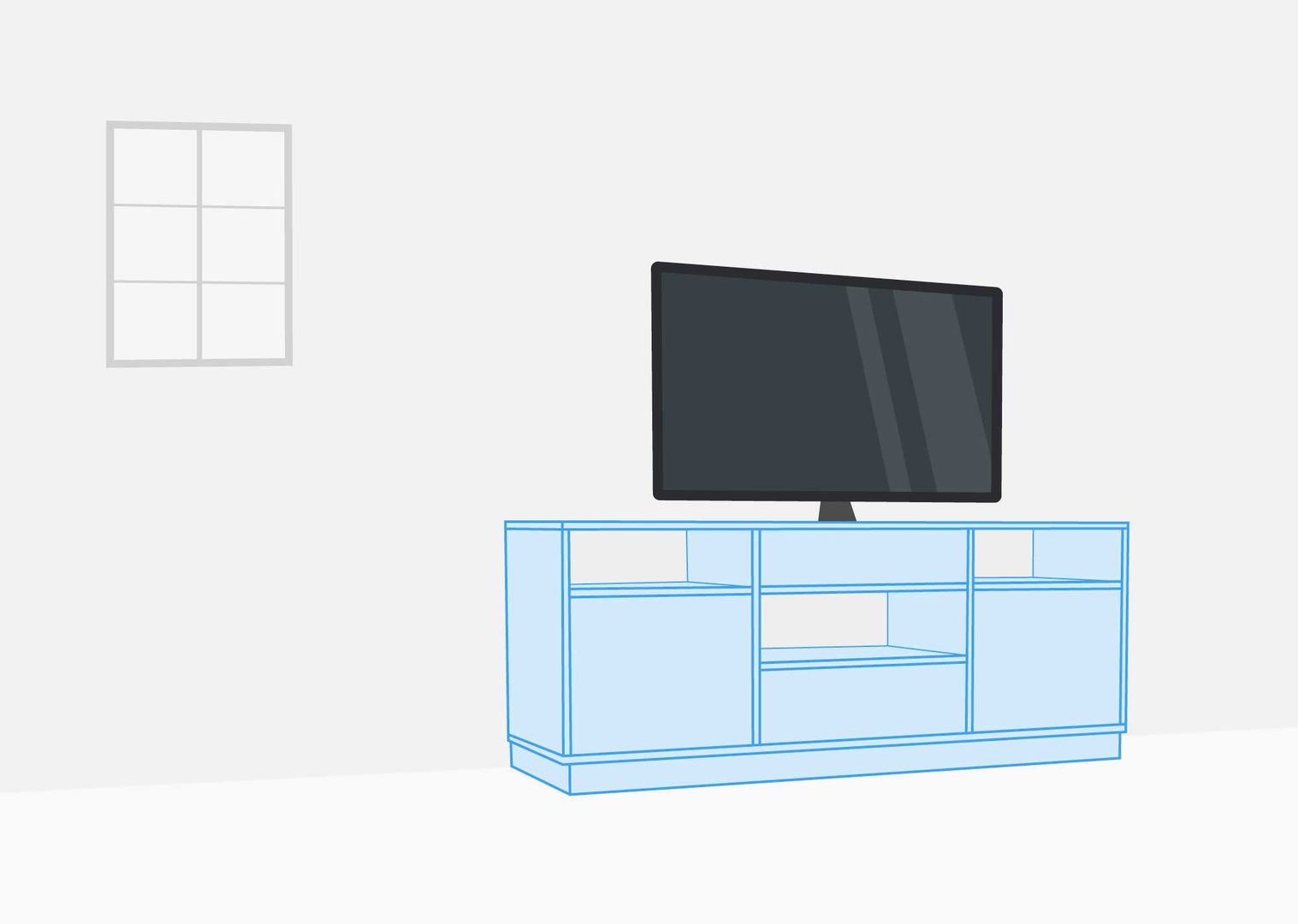 habitación con mueble de tv a medida