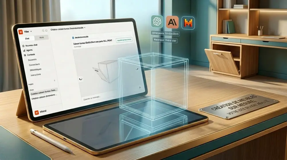 Créez vos meubles sur mesure directement avec ChatGPT, Claude ou Mistral