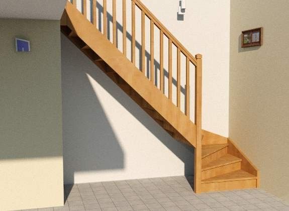 Unter der viertelgewendelten Treppe