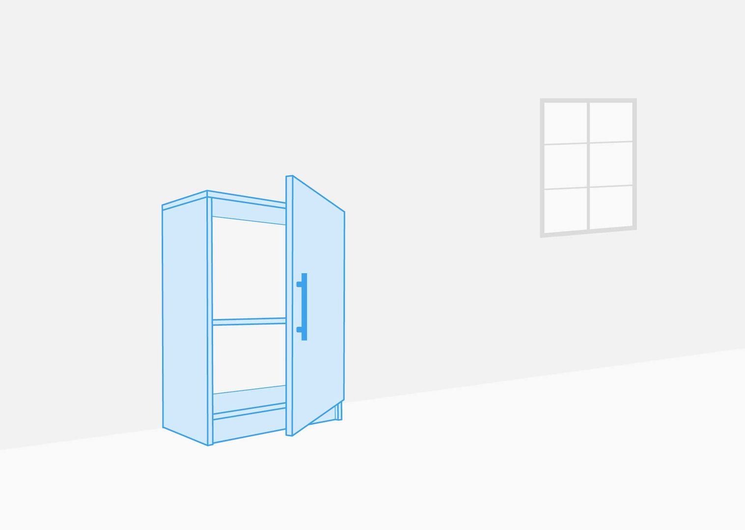 habitación con caja a medida