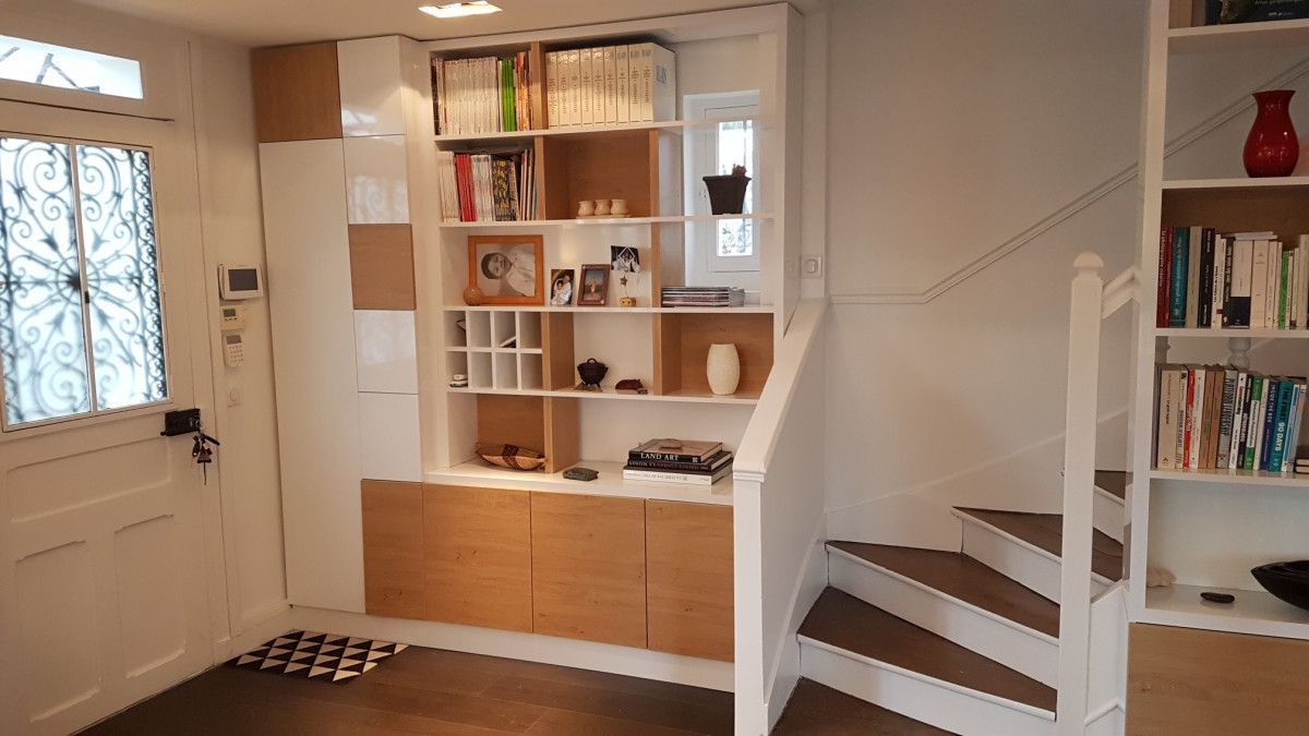 mueble de entrada a medida con fondo parcial