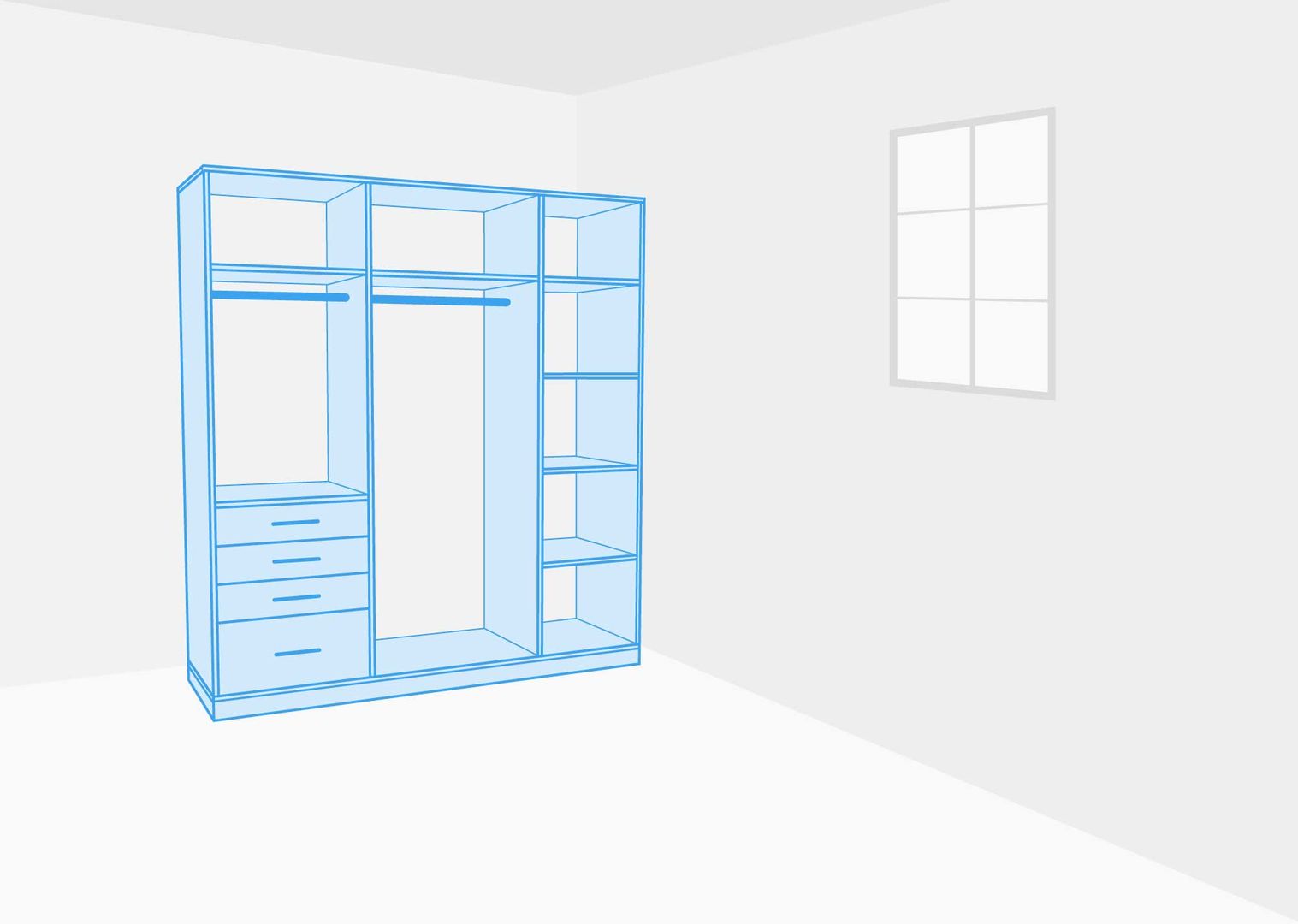 habitación con vestidor