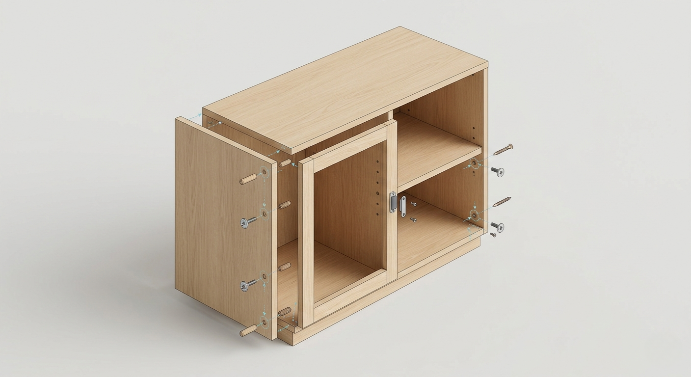 editar las fijaciones entre muebles y tableros