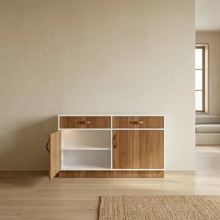 Wooden chest of drawers for storage