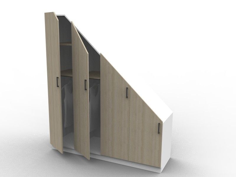 Placard sous escalier sur mesure avec portes en 3D