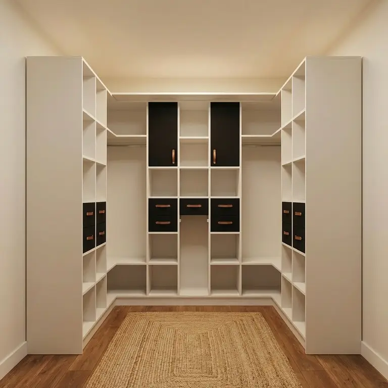 Complete U-vormige kleedkamer op maat