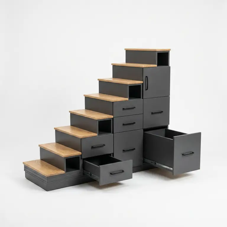 Meuble escalier sur mesure avec tiroirs