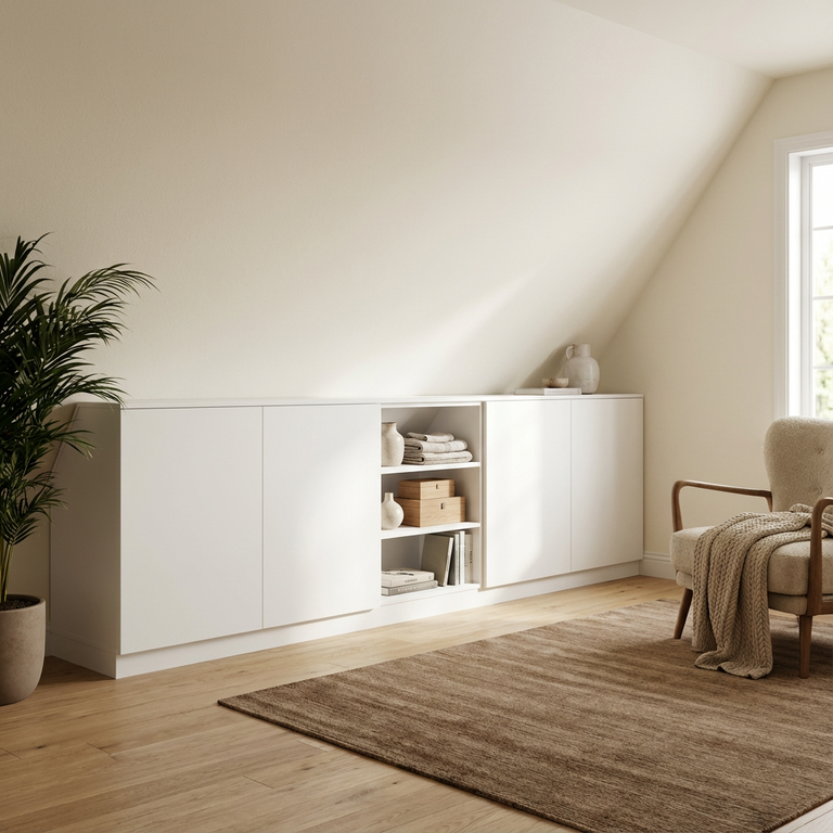 Meuble sous pente arrière blanc