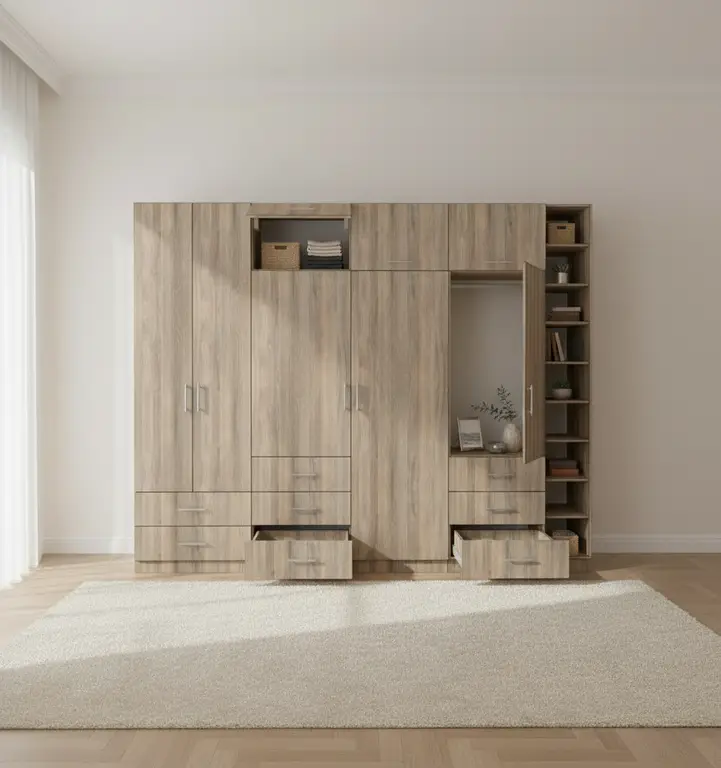 Maßgeschneidertes Ankleidezimmer mit zahlreichen Ablagemöglichkeiten