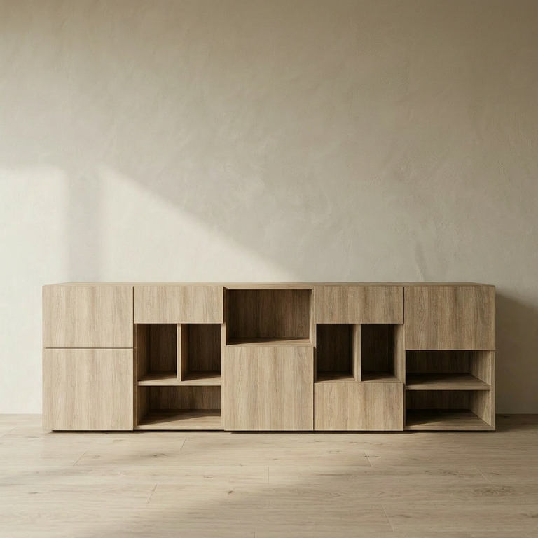 Meuble bas asymétrique sur-mesure