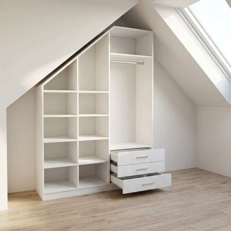 Dressing sous pente modulable blanc