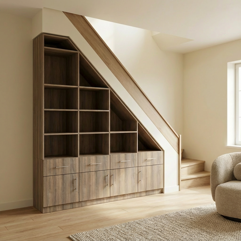 Rangement sous escalier sur mesure