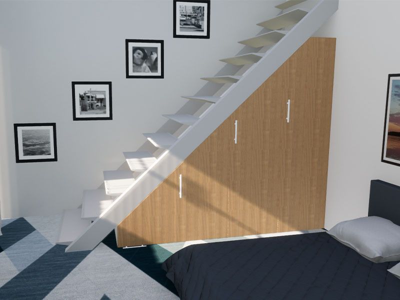 Dressing sous escalier chambre mezzanine