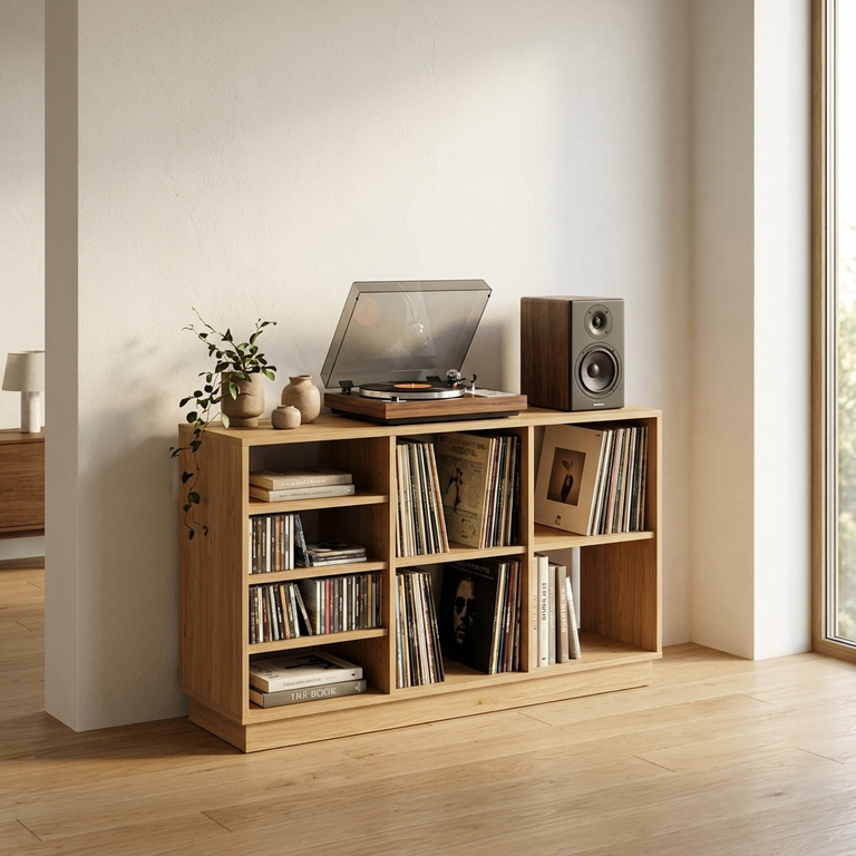 Meuble sur mesure pour platine et vinyles