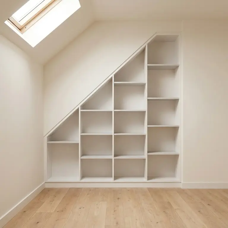 Boekenkast onder de trap of op zolder - helling links