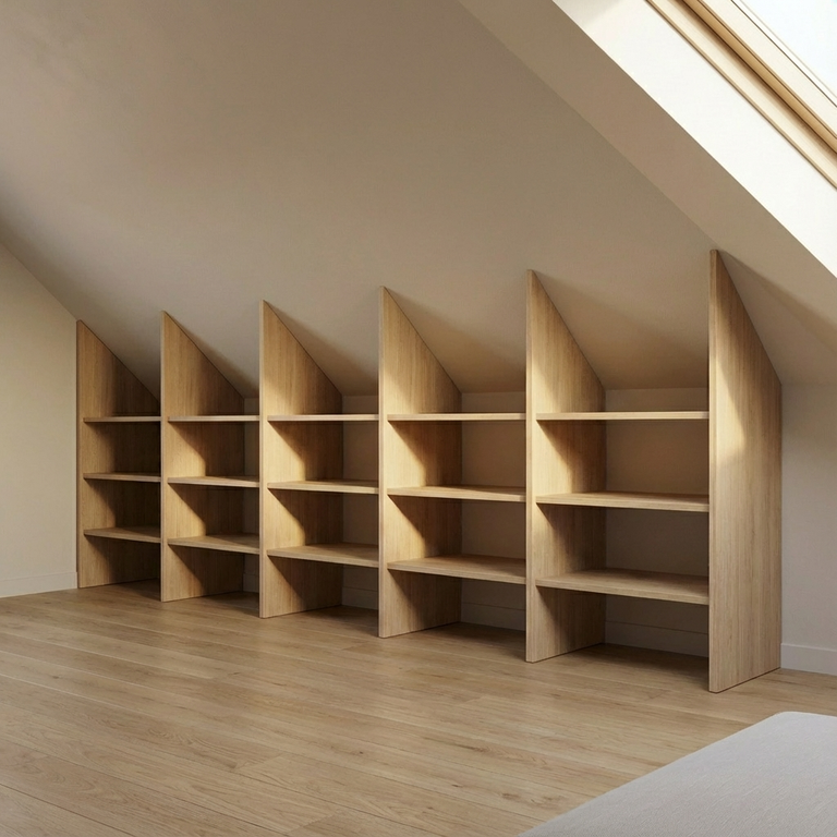 Meuble sous pente arrière pour pièce mansardée