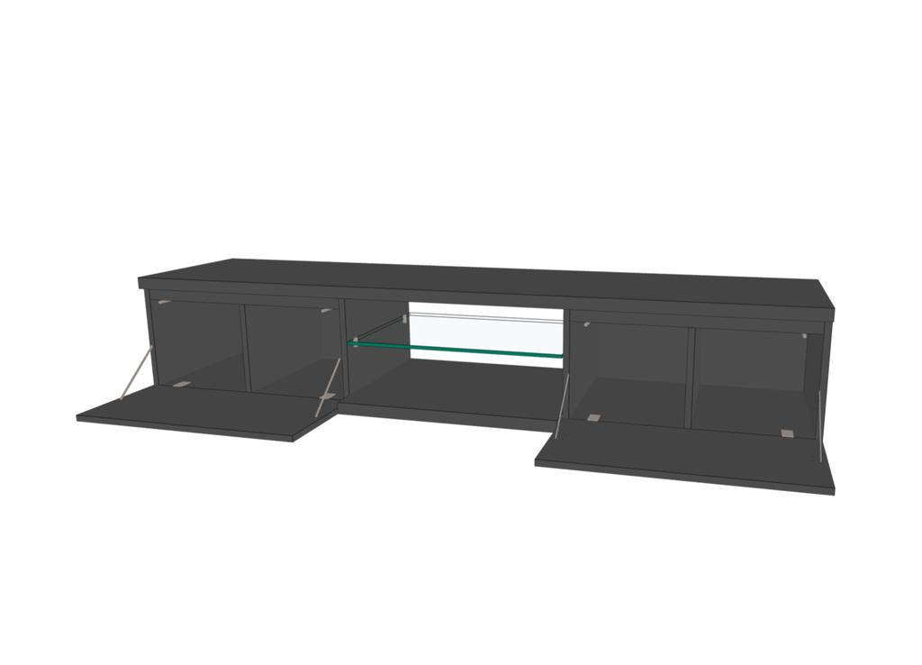 Meuble TV suspendu sur mesure - Vue 2