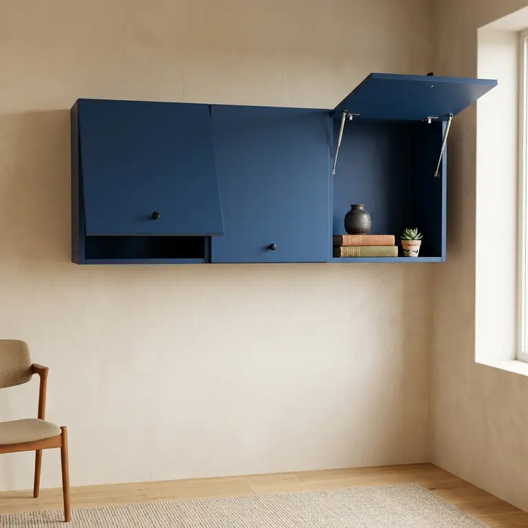 Meuble design et coloré avec porte relevable