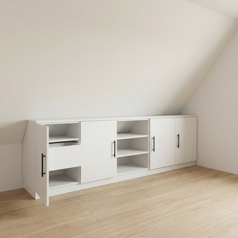 Meuble sous pente arrière blanc - Vue 2