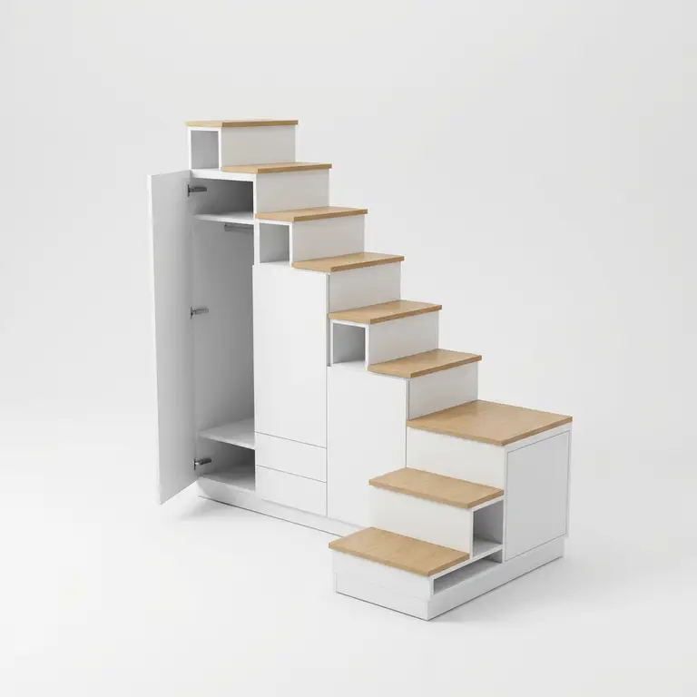 Meuble escalier quart tournant droit