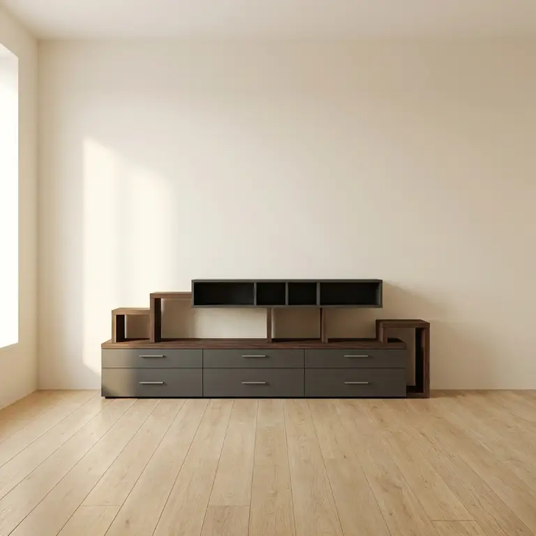 TV-meubel met gedestructureerd ontwerp
