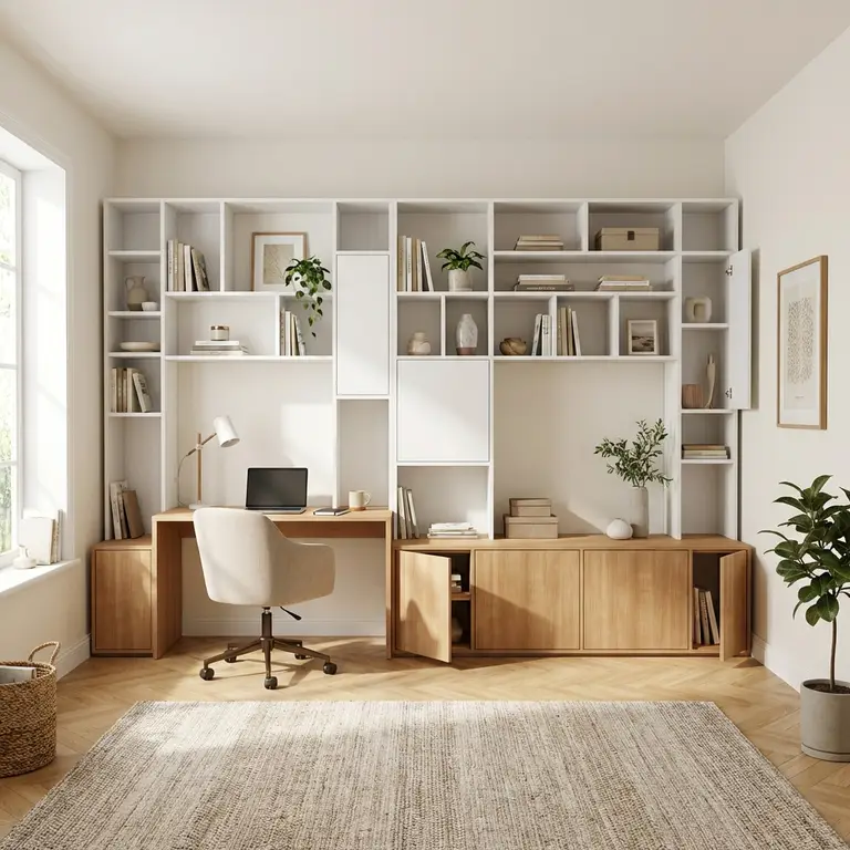 Ensemble bureau et meuble TV sur mesure