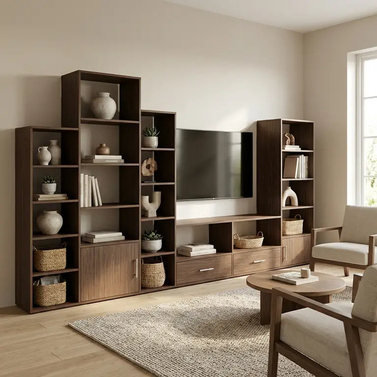 Bibliothèque meuble TV rangements sur mesure