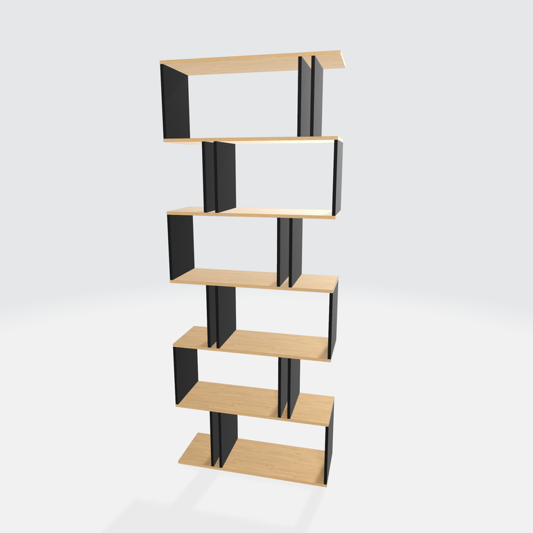 Claustra colonne asymétrique noir et bois