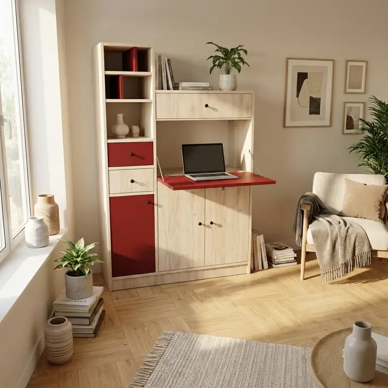 Bureau abattant secrétaire et à hauteur variable