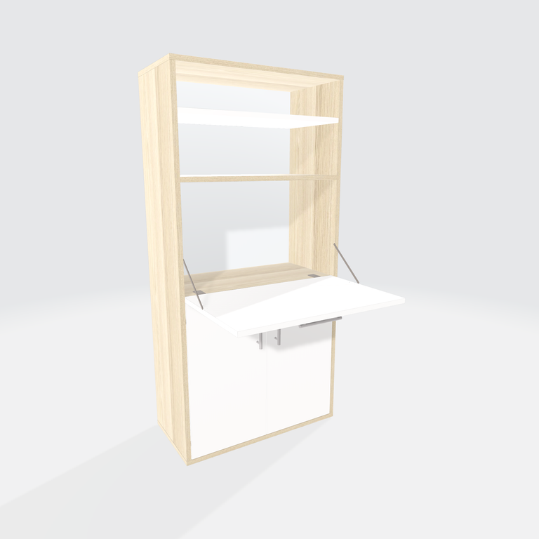 70cm desk with secretaire flap - Vue 3