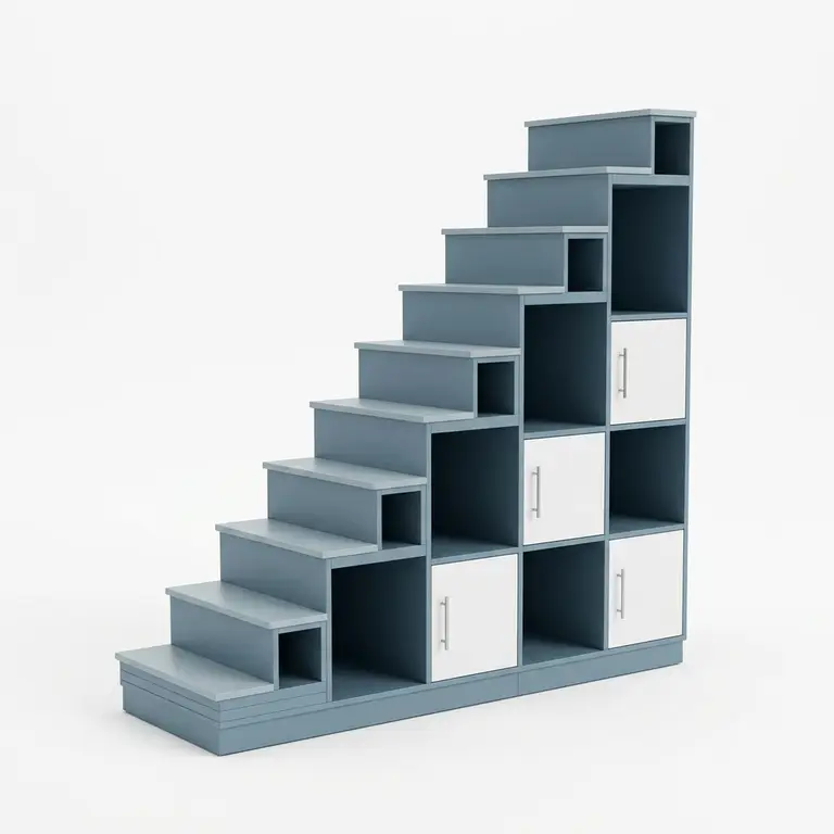Meuble escalier mezzanine, modèle Lagon sens gauche