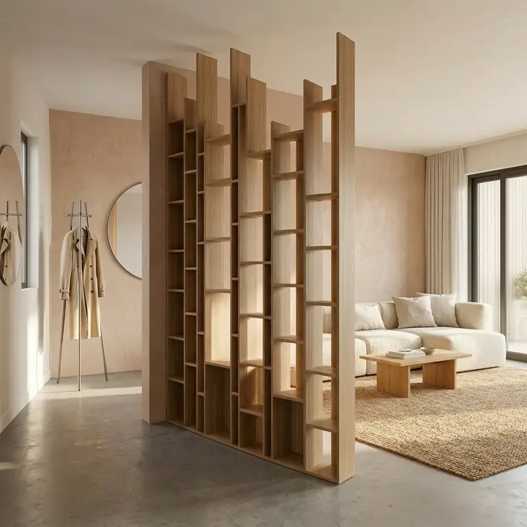 Made-to-measure wooden partition wall
