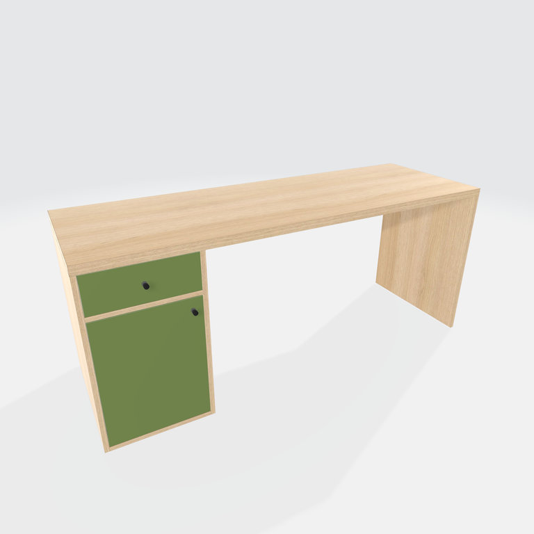 Custom desk with drawer and cupboard door - Vue 3