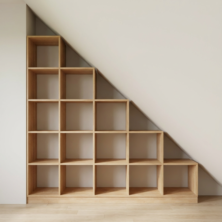 Bibliothèque de 15 cases en escalier