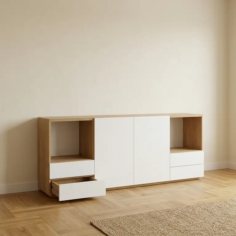 Made-to-measure chest of drawers for the living room