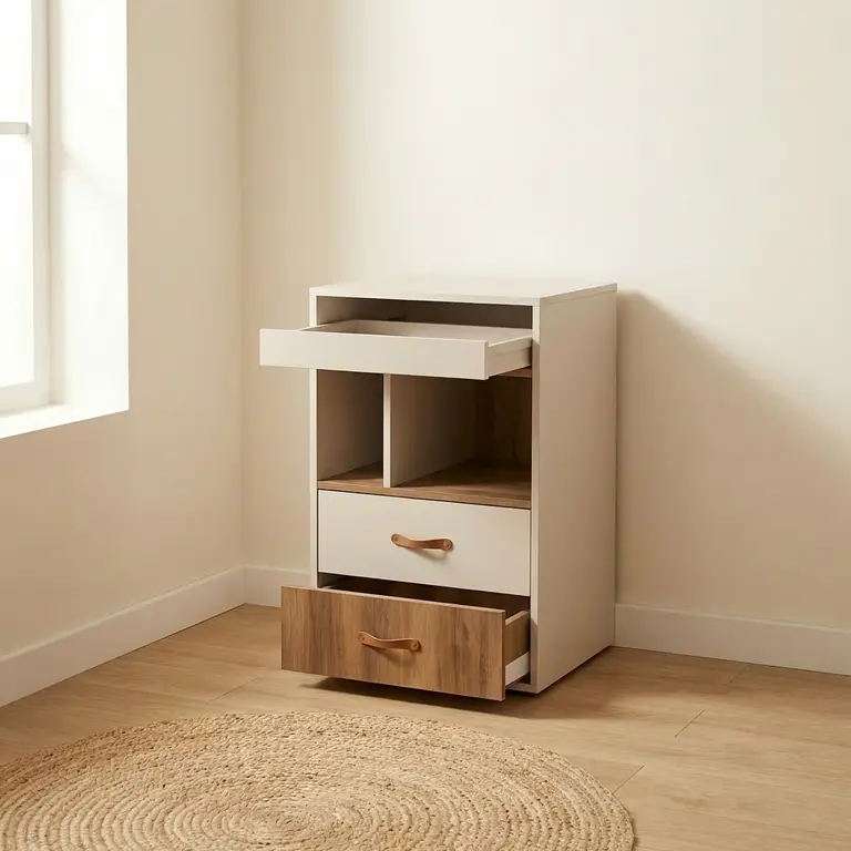 High wooden nightstand