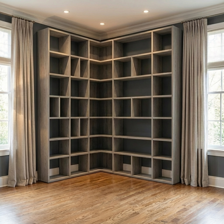 Bibliothèque en angle sur mesure