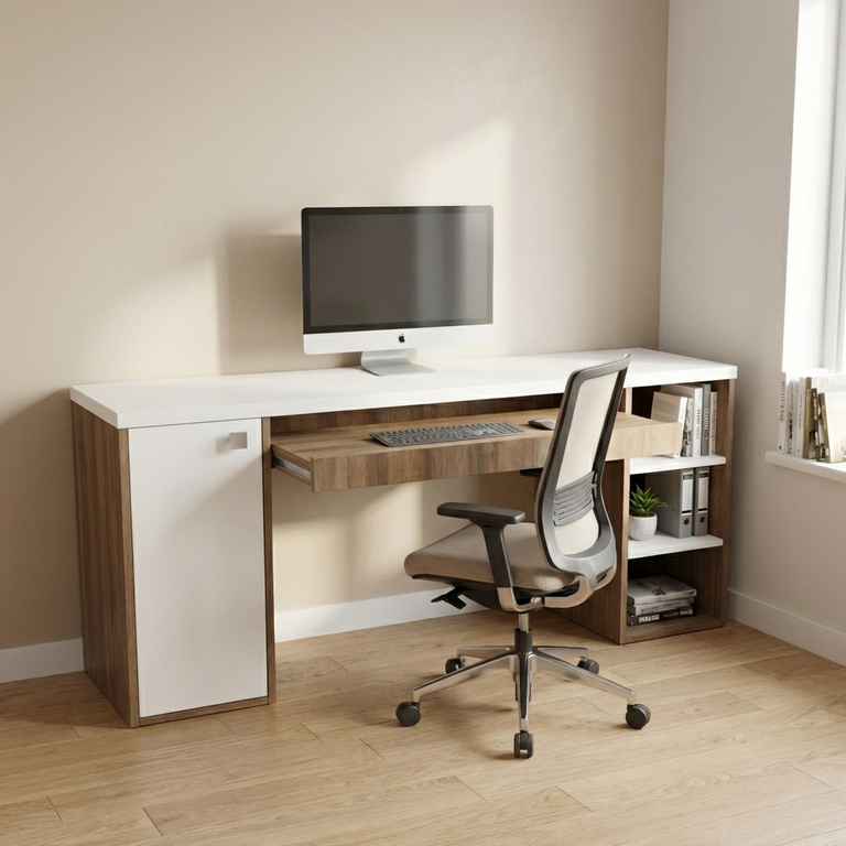 bureau avec tablette coulissante