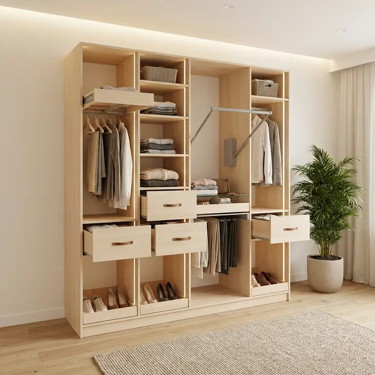 Dressing sur mesure avec tous les aménagements à configurer