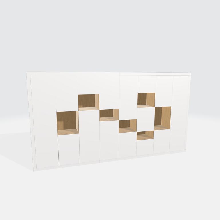 Bibliothèque sur mesure avec niches ouvertes - Vue 3