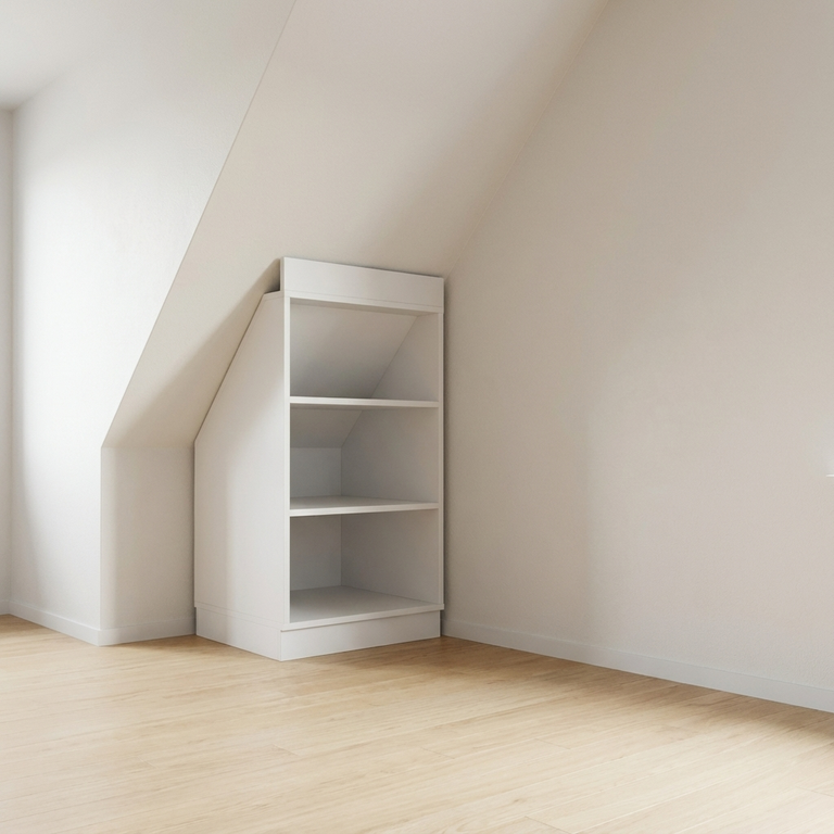 Caisson sous pente arrière avec étagères 