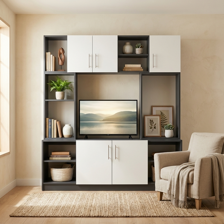 Meuble bibliothèque niche TV