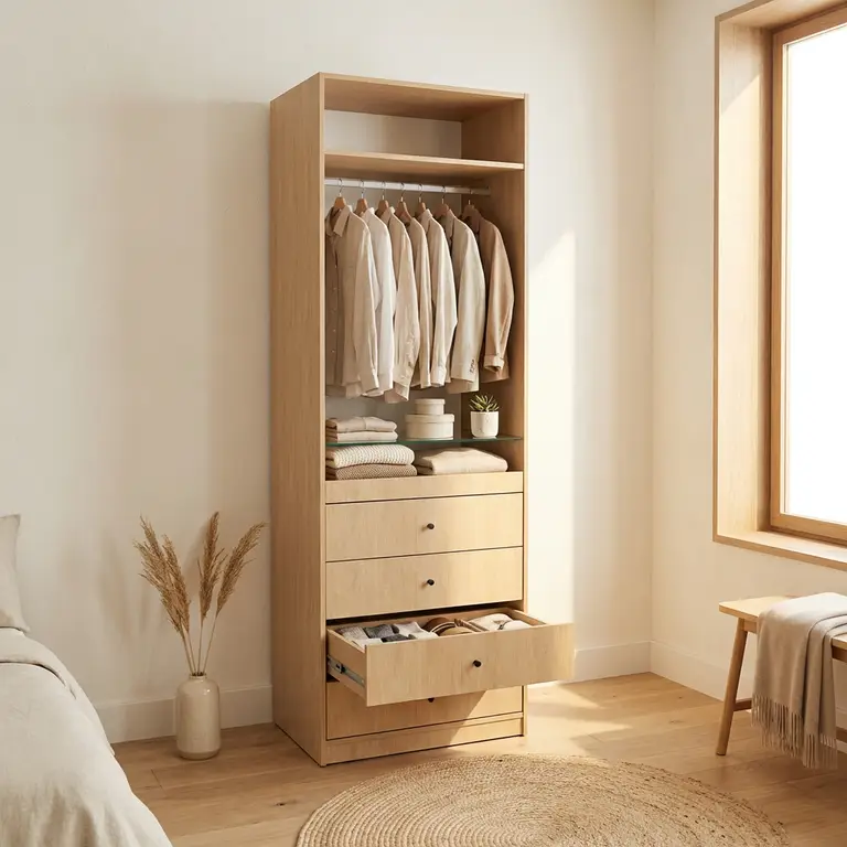 Caissons dressing 1 colonne sur mesure avec tablette à configurer