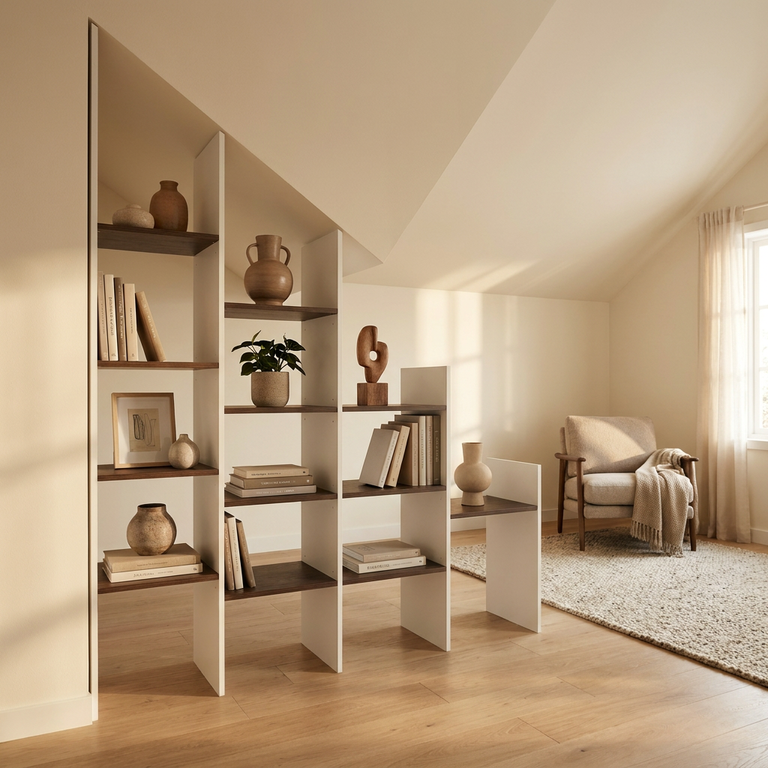 Etagère sous escalier sans encadrement sur mesure