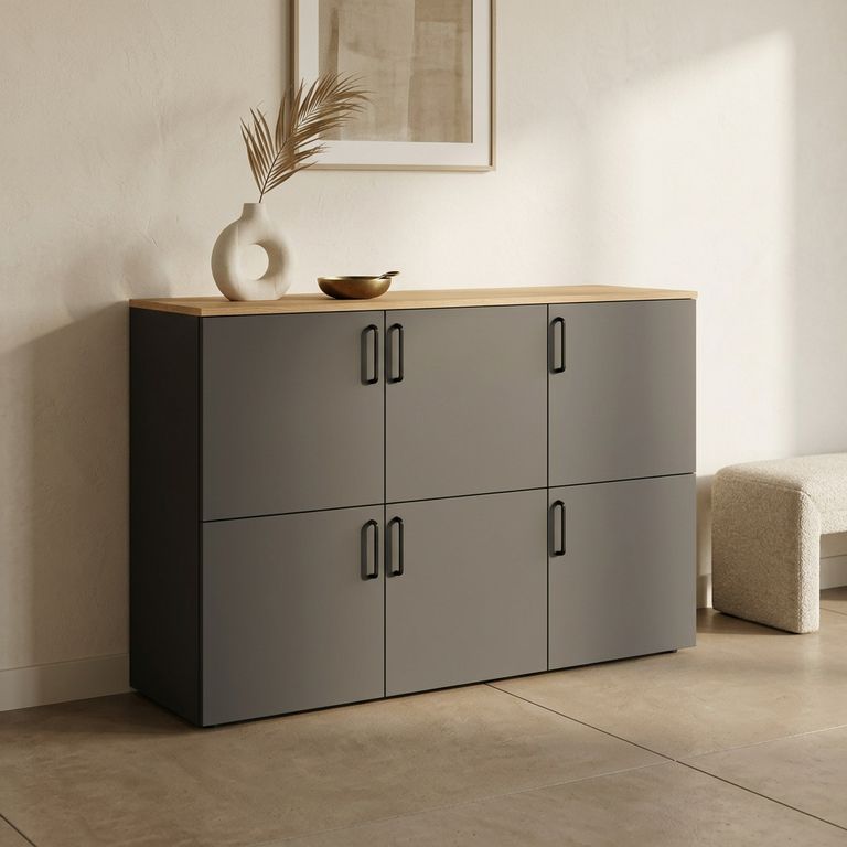 Meuble d'entrée avec placards sur mesure