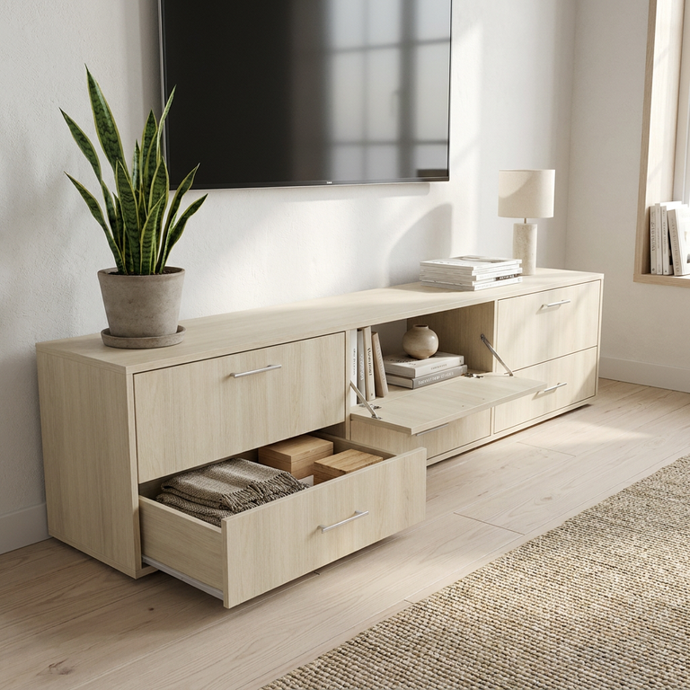 Meuble TV sur mesure abattant secrétaire
