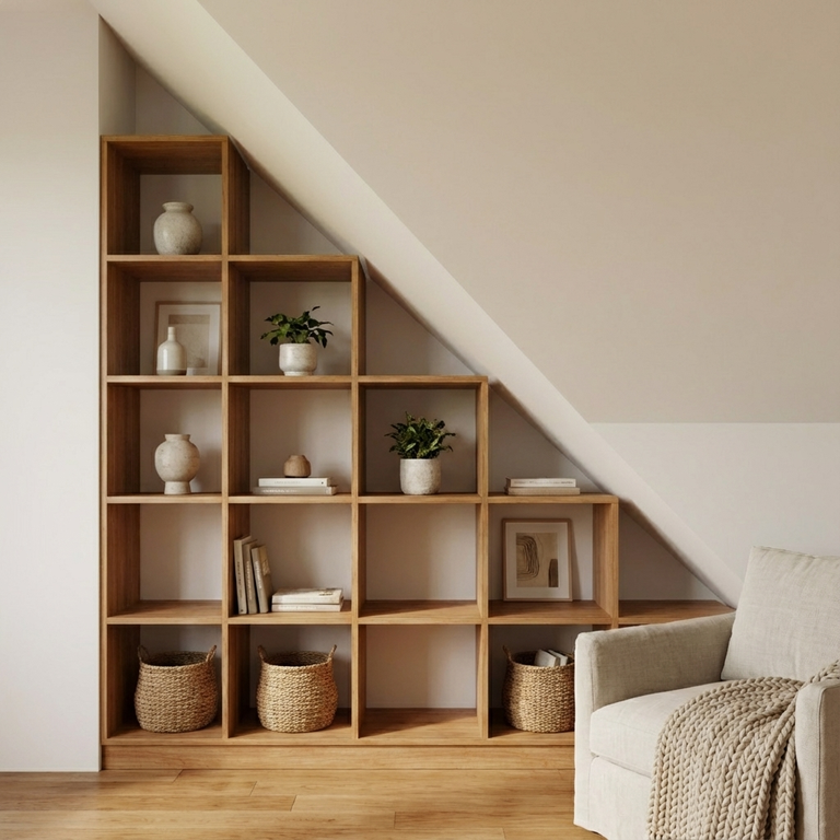 Bibliothèque de 15 cases en escalier