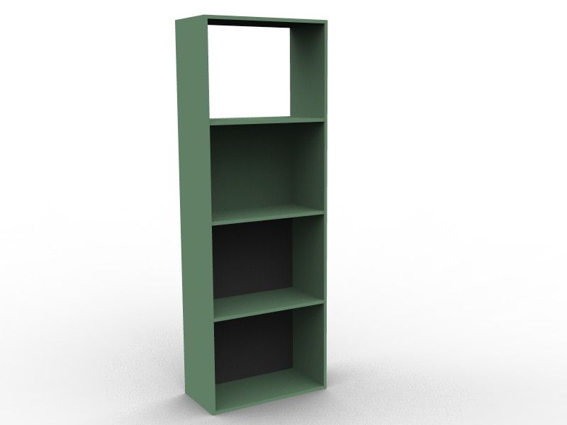 Petite bibliothèque verte avec étagères
