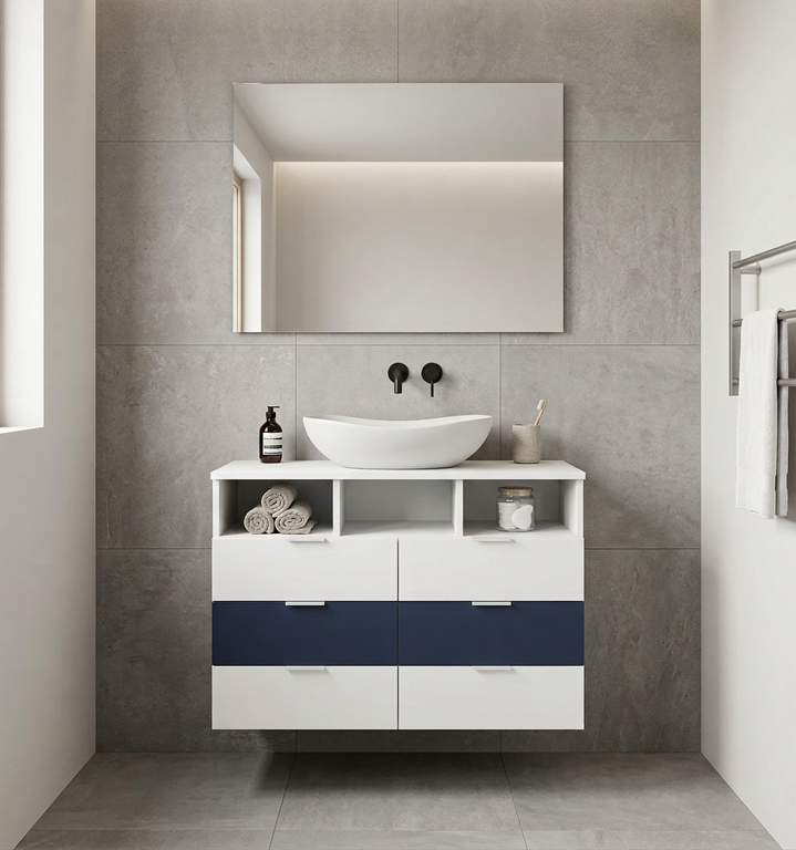 Meuble de salle de bain tiroirs sur mesure